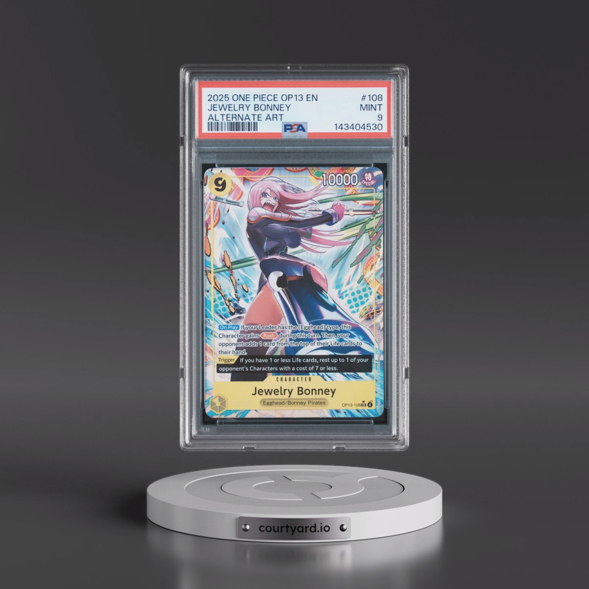 2025 One Piece OP13-Carrying on His Will #108 Jewelry Bonney - Alternate Art (PSA 9 MINT)