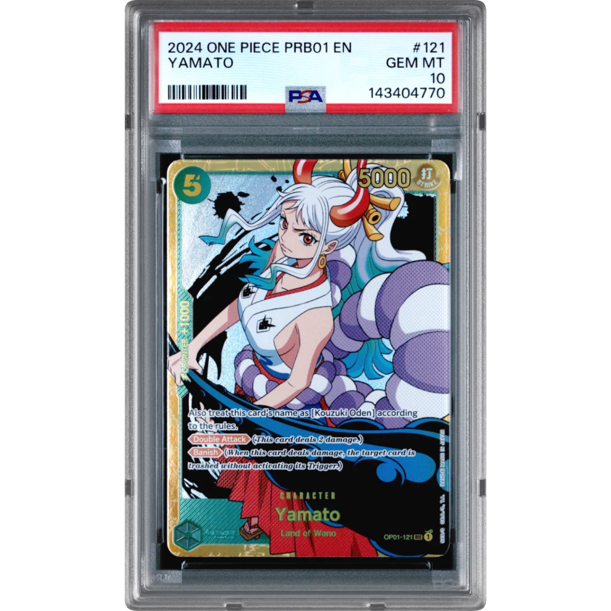 2024 One Piece PRB01-Premium Booster -One Piece Card the Best #121 Yamato (PSA 10 GEM MINT)