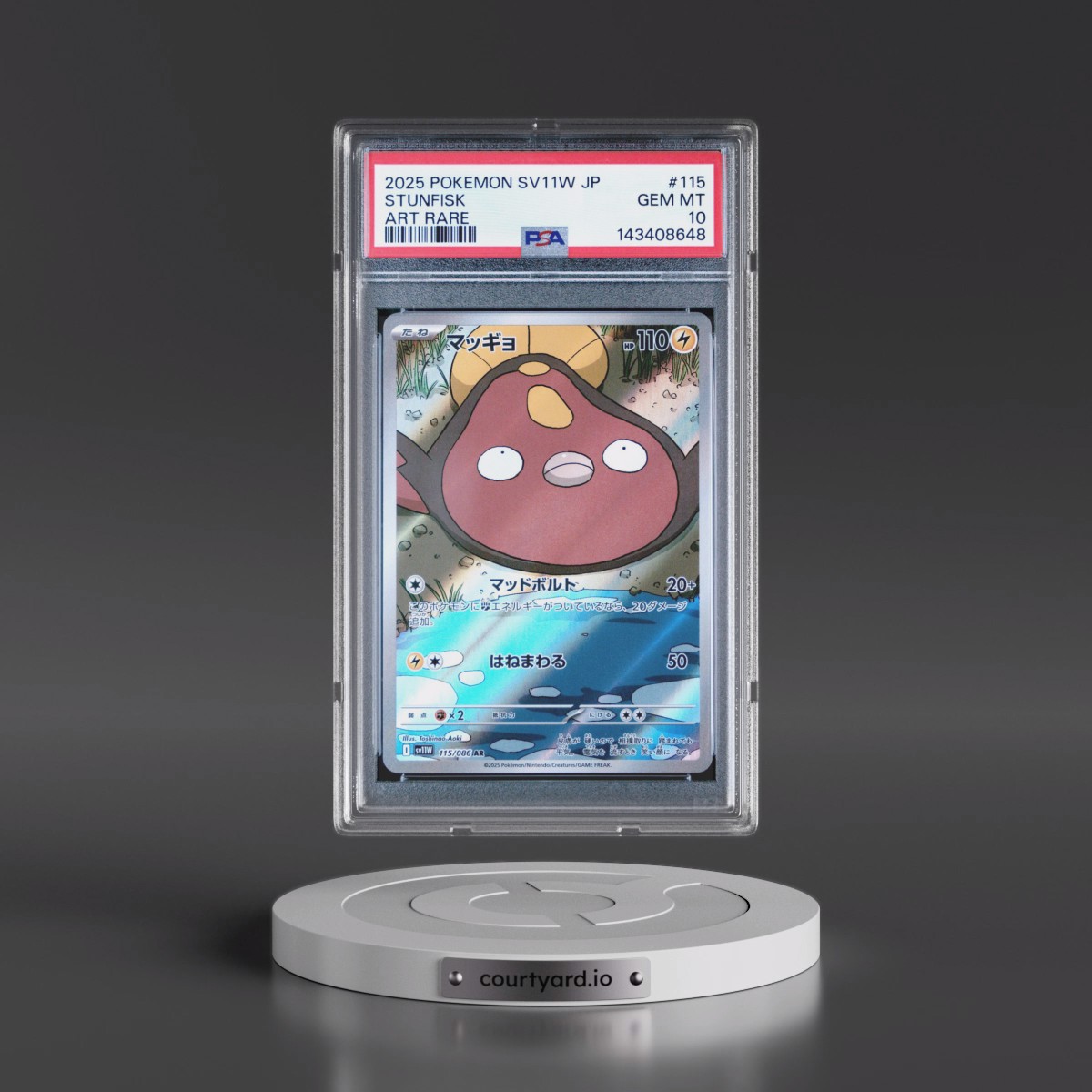 2025 Pokémon Sv11w-White Flare #115 Stunfisk - Art Rare (PSA 10 GEM MINT)