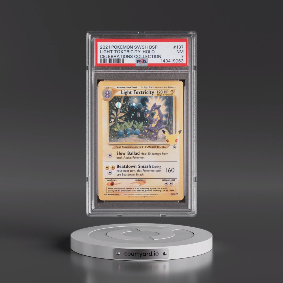 2021 Pokémon Swsh Black Star Promo #137 Light Toxtricity - Holo Celebrations Collection (PSA 7 NM)