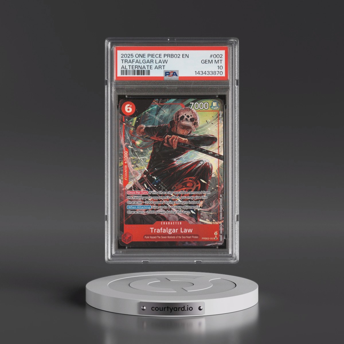 2025 One Piece PRB02-Premium Booster -One Piece Card the Best- Vol.2 #002 Trafalgar Law - Alternate Art (PSA 10 GEM MINT)
