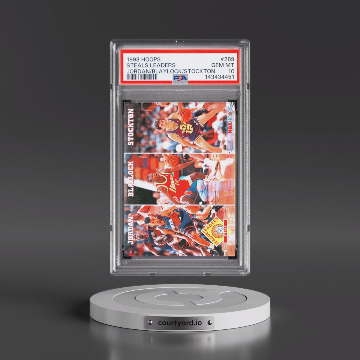 1993 Hoops #289 Steals Leaders - Jordan/Blaylock/Stockton (PSA 10 GEM MINT)