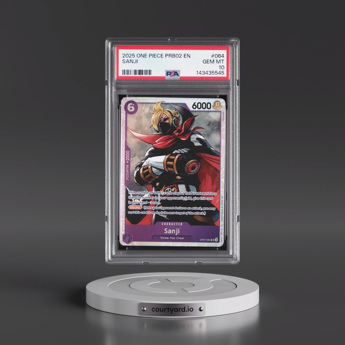 2025 One Piece PRB02-Premium Booster -One Piece Card the Best- Vol.2 #064 Sanji (PSA 10 GEM MINT)