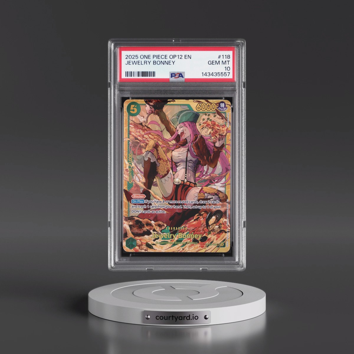 2025 One Piece OP12-Legacy of the Master #118 Jewelry Bonney (PSA 10 GEM MINT)