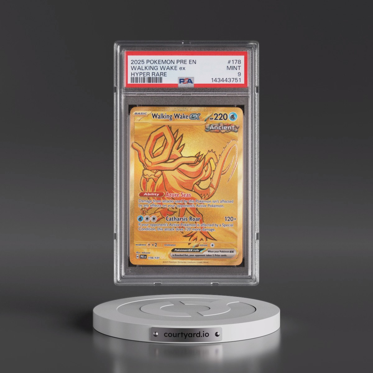 2025 Pokémon Pre EN-Prismatic Evolutions #178 Walking Wake EX - Holo Hyper Rare (PSA 9 MINT)