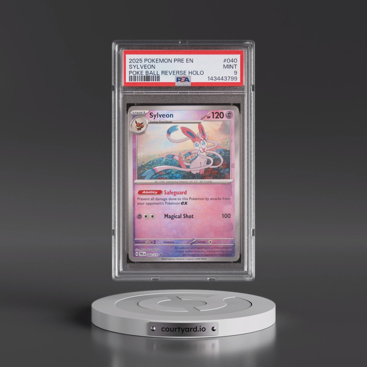 2025 Pokémon Pre EN-Prismatic Evolutions #040 Sylveon - Reverse Holo Poke Ball (PSA 9 MINT)