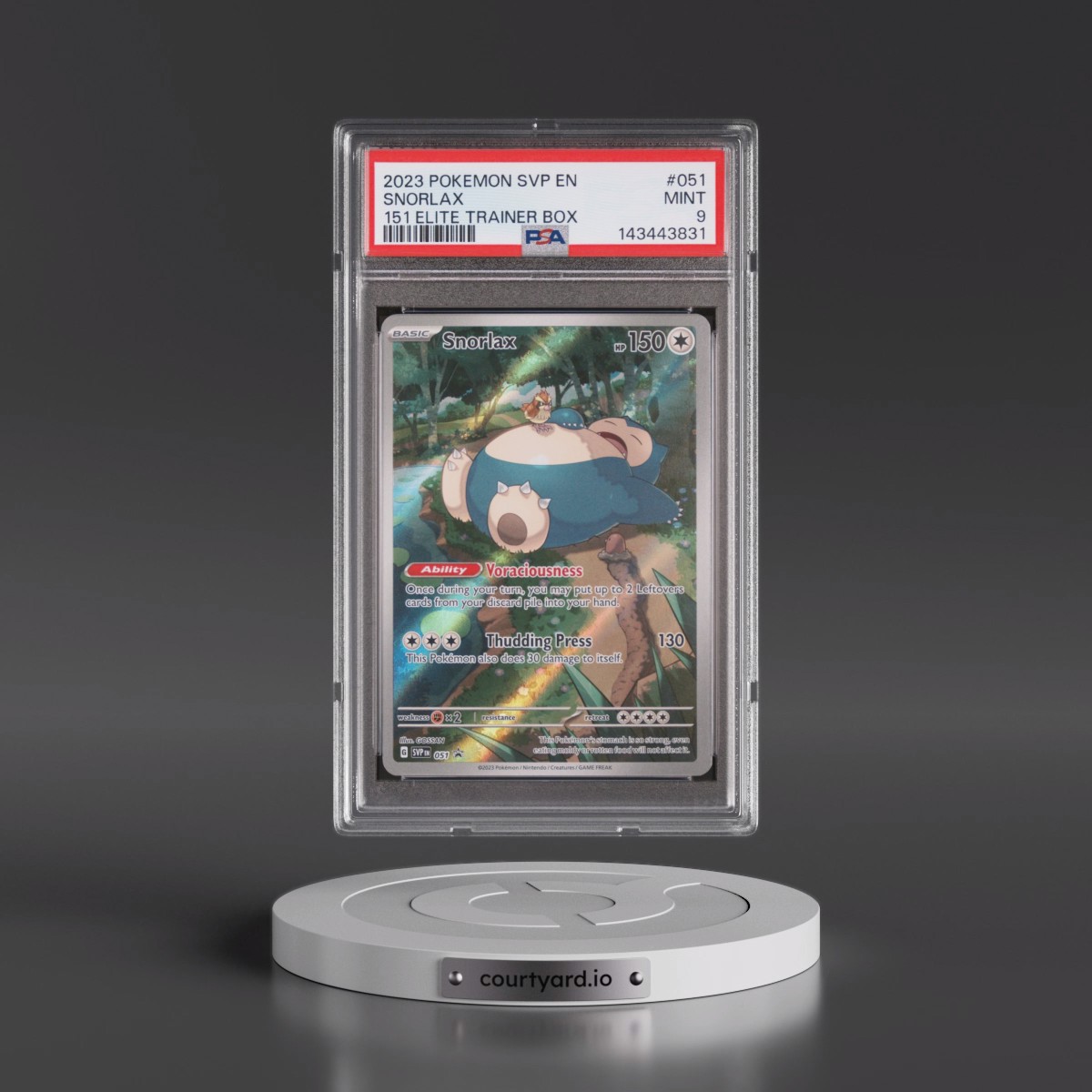 2023 Pokémon Svp EN-SV Black Star Promo #051 Snorlax - 151 Elite Trainer Box (PSA 9 MINT)