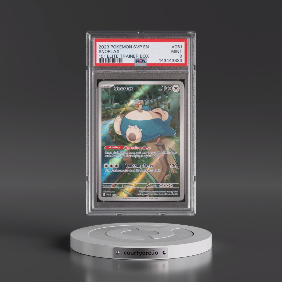 2023 Pokémon Svp EN-SV Black Star Promo #051 Snorlax - 151 Elite Trainer Box (PSA 9 MINT)