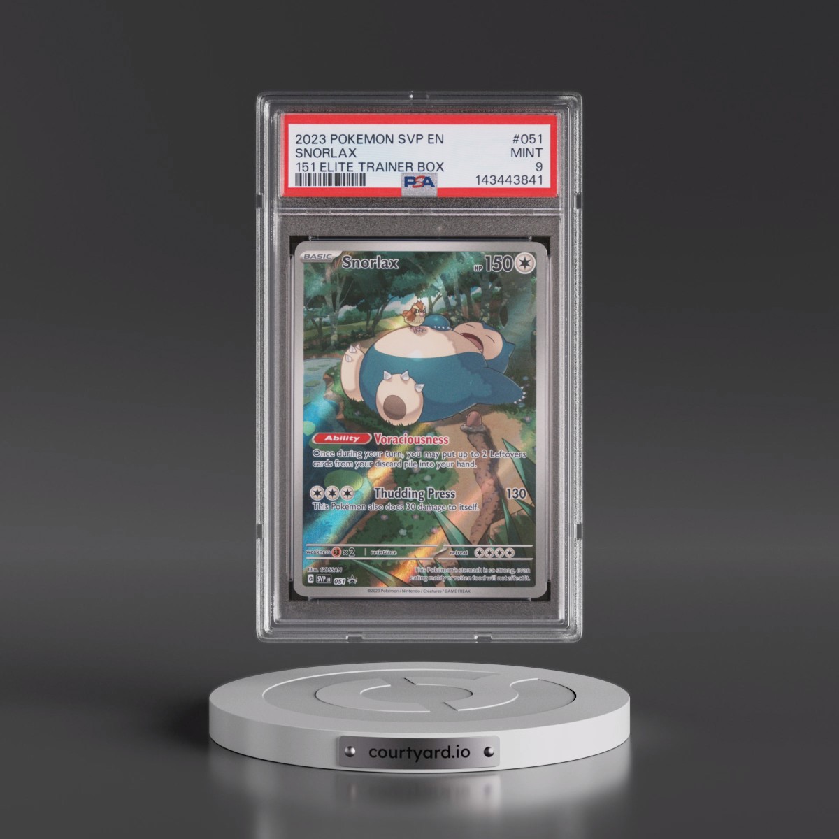 2023 Pokémon Svp EN-SV Black Star Promo #051 Snorlax - 151 Elite Trainer Box (PSA 9 MINT)