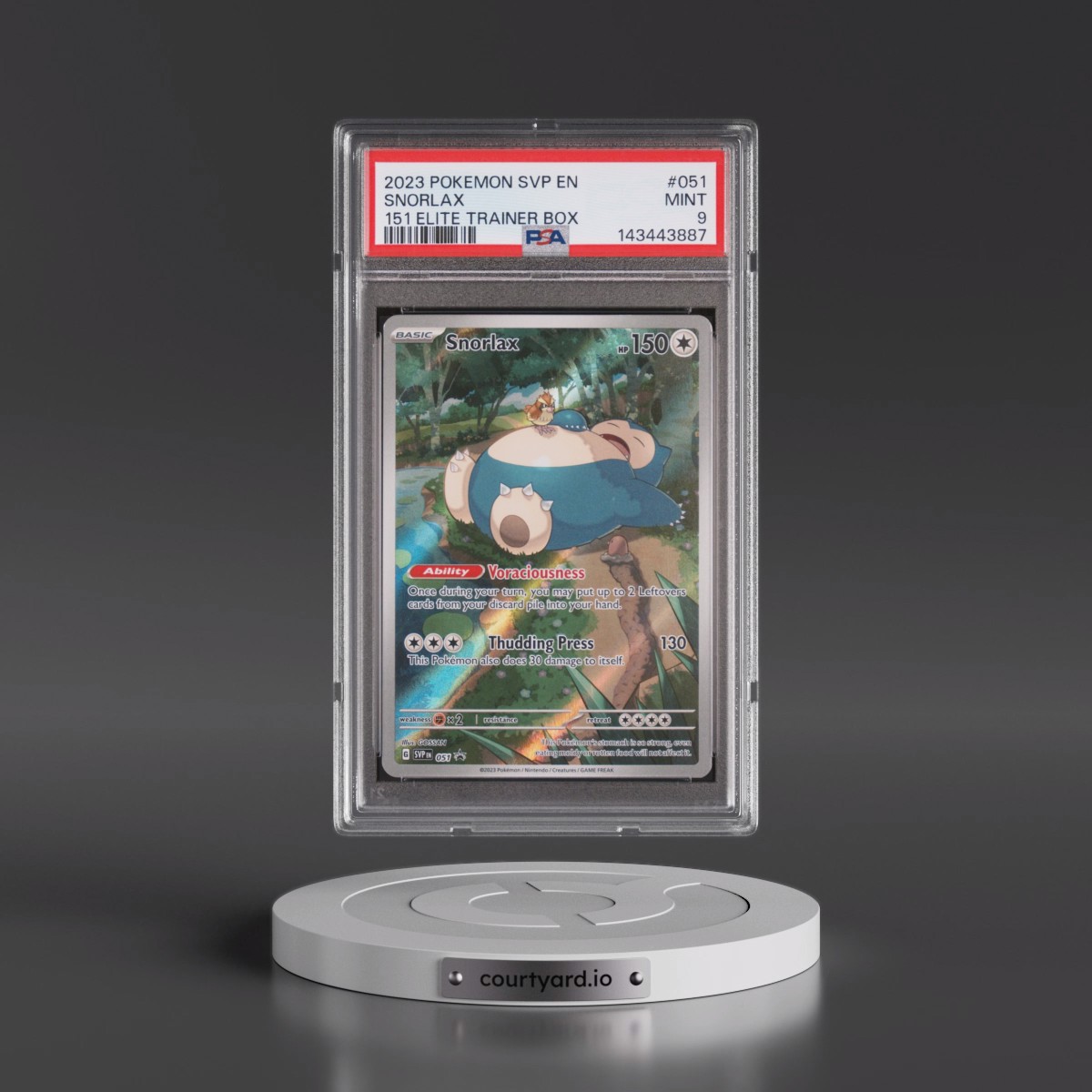 2023 Pokémon Svp EN-SV Black Star Promo #051 Snorlax - 151 Elite Trainer Box (PSA 9 MINT)