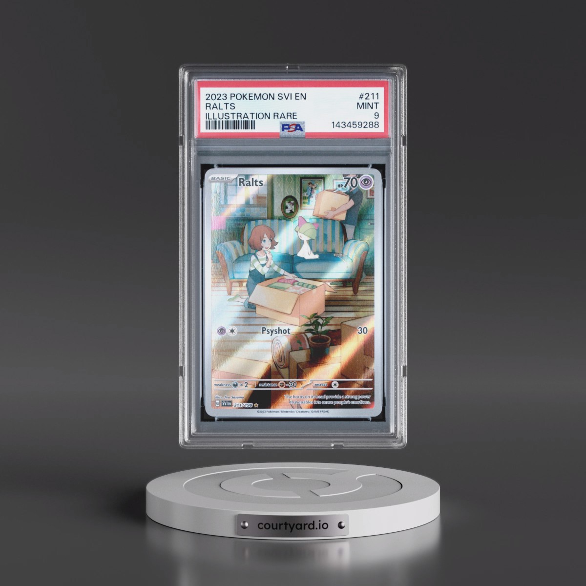 2023 Pokémon Svi EN-Scarlet & Violet #211 Ralts - Illustration Rare (PSA 9 MINT)