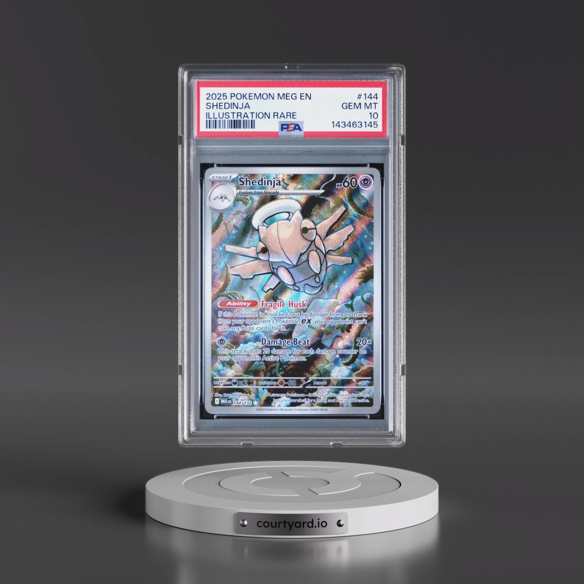 2025 Pokémon Meg EN-Mega Evolution #144 Shedinja - Illustration Rare (PSA 10 GEM MINT)