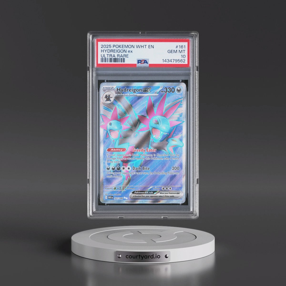 2025 Pokémon Wht EN-White Flare Hydreigon EX - Holo Ultra Rare #161 PSA 10