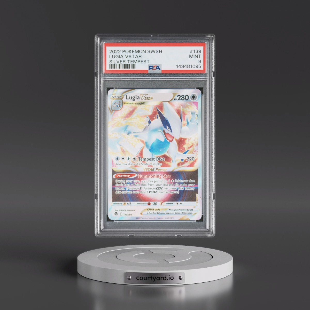 2022 Pokémon Sword & Shield Silver Tempest #139 Lugia Vstar (PSA 9 MINT)