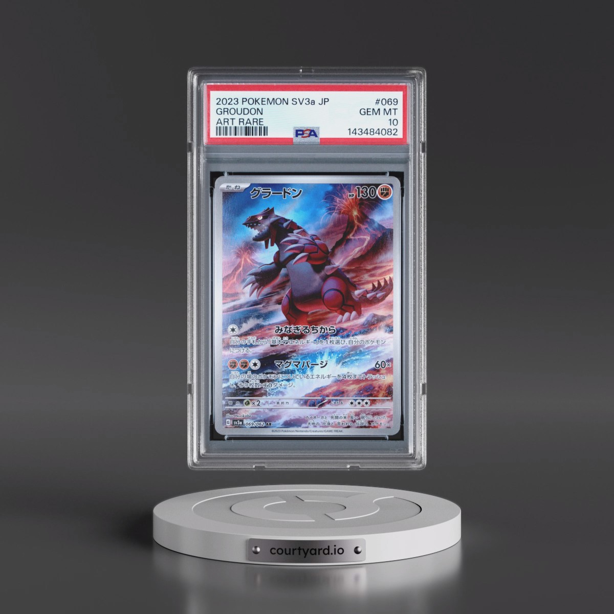 2023 Pokémon Sv3a-Raging Surf #069 Groudon - Art Rare (PSA 10 GEM MINT)