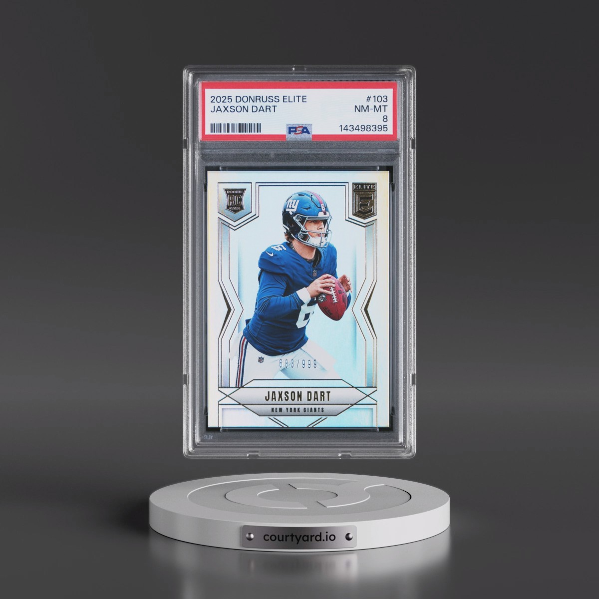 2025 Panini Donruss Elite #103 Jaxson Dart (PSA 8 NM-MT)