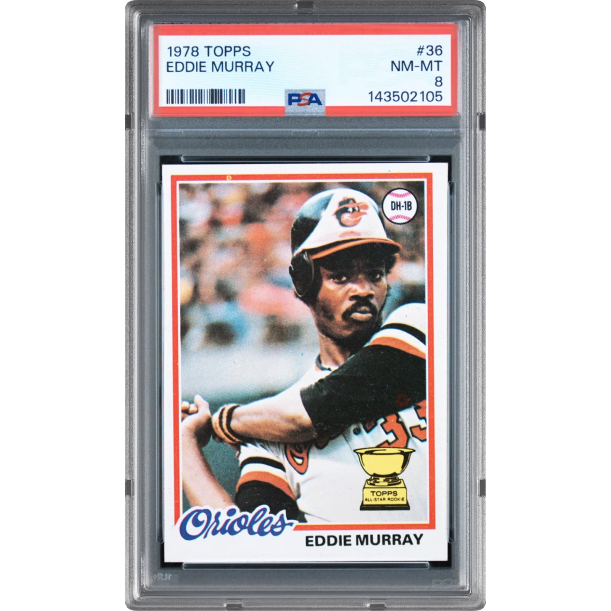 1978 Topps #36 Eddie Murray, PSA 8