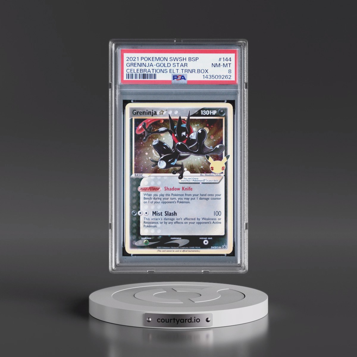 2021 Pokémon Swsh Black Star Promo #144 Greninja-Gold Star - Celebrations Elite Trainer Box (PSA 8 NM-MT)