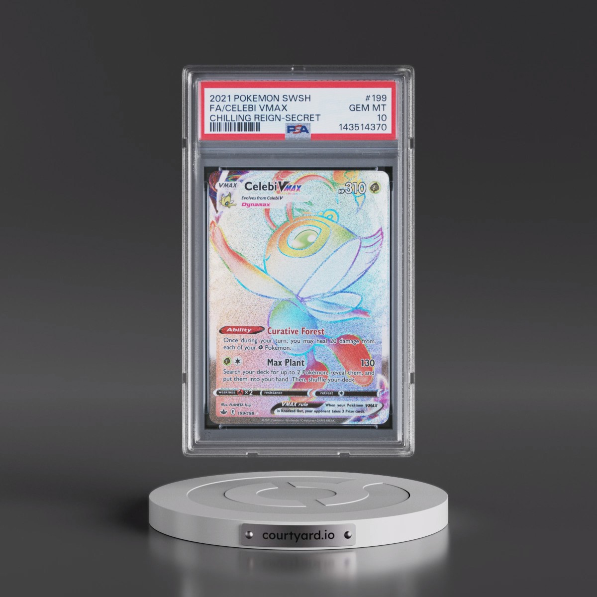 2021 Pokémon Sword & Shield Chilling Reign #199 Celebi Vmax - Full Art Secret (PSA 10 GEM MINT)