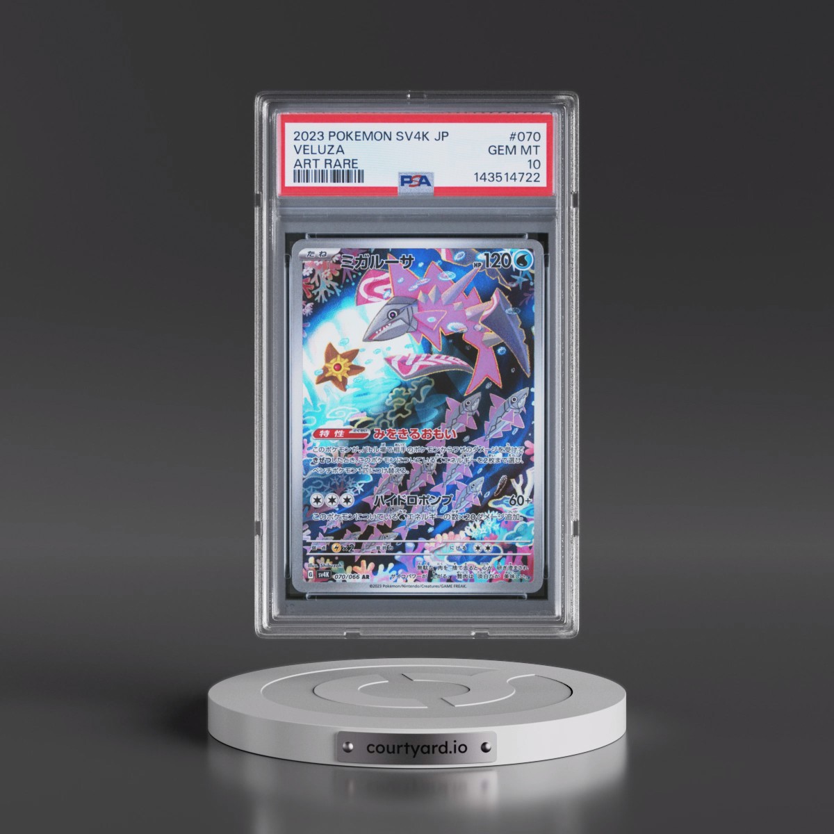 2023 Pokémon Sv4k-Ancient Roar #070 Veluza - Art Rare (PSA 10 GEM MINT)