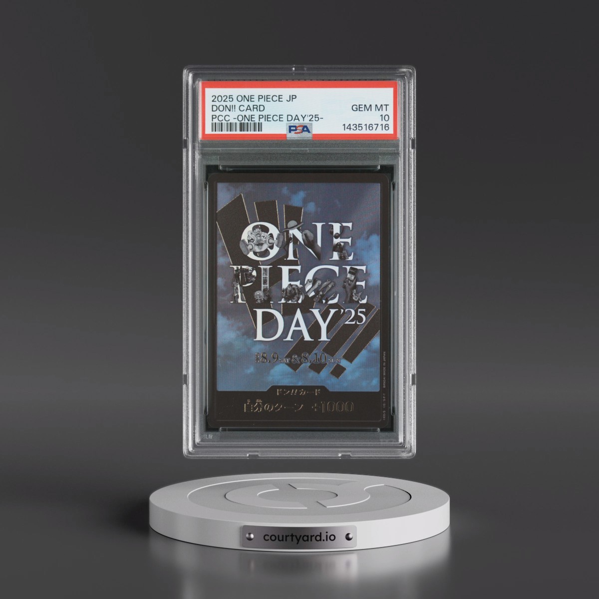 2025 One Piece Japanese Premium Card Collection -One Piece Day'25 Don!! Card PSA 10