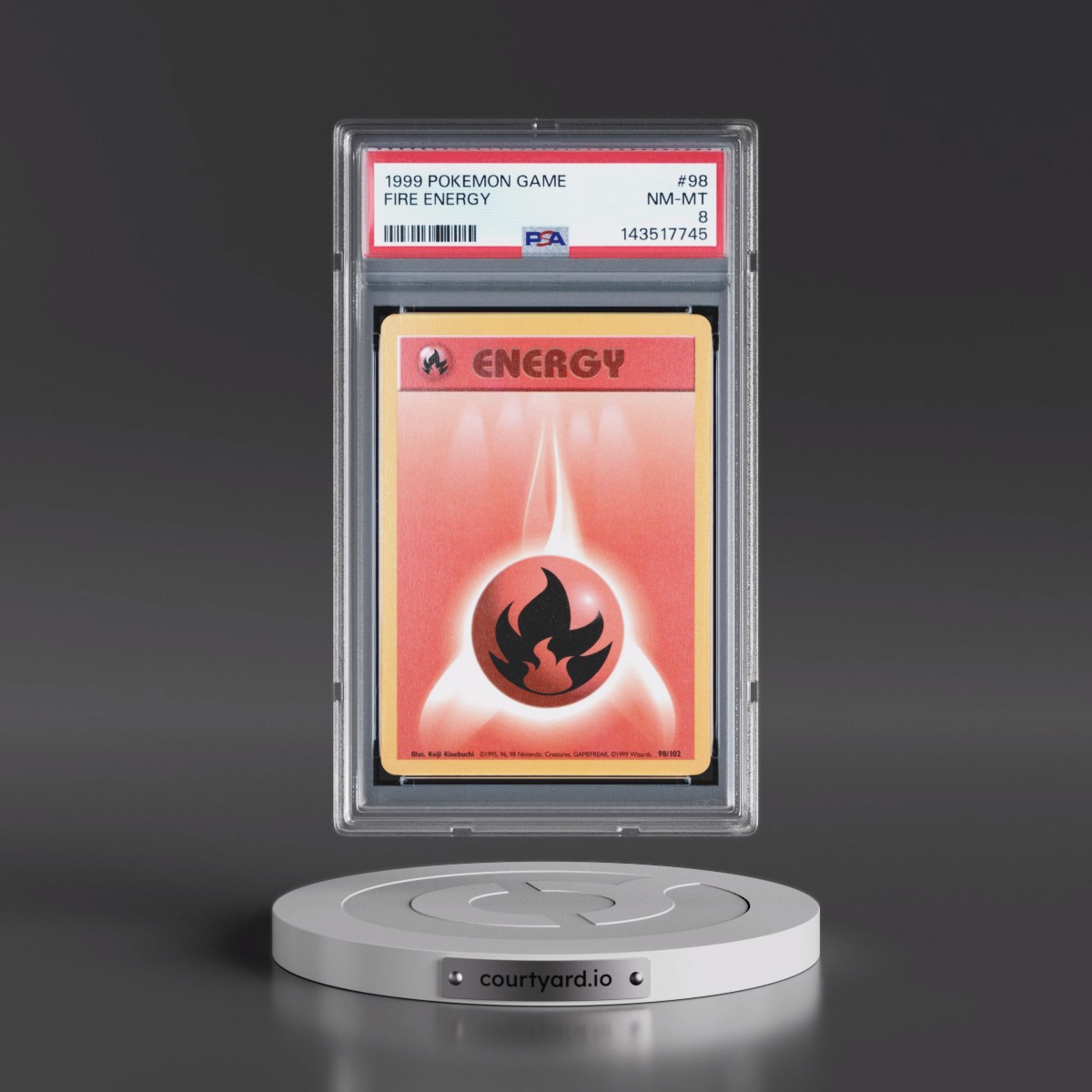 1999 Pokémon Game #98 Fire Energy (PSA 8 NM-MT)