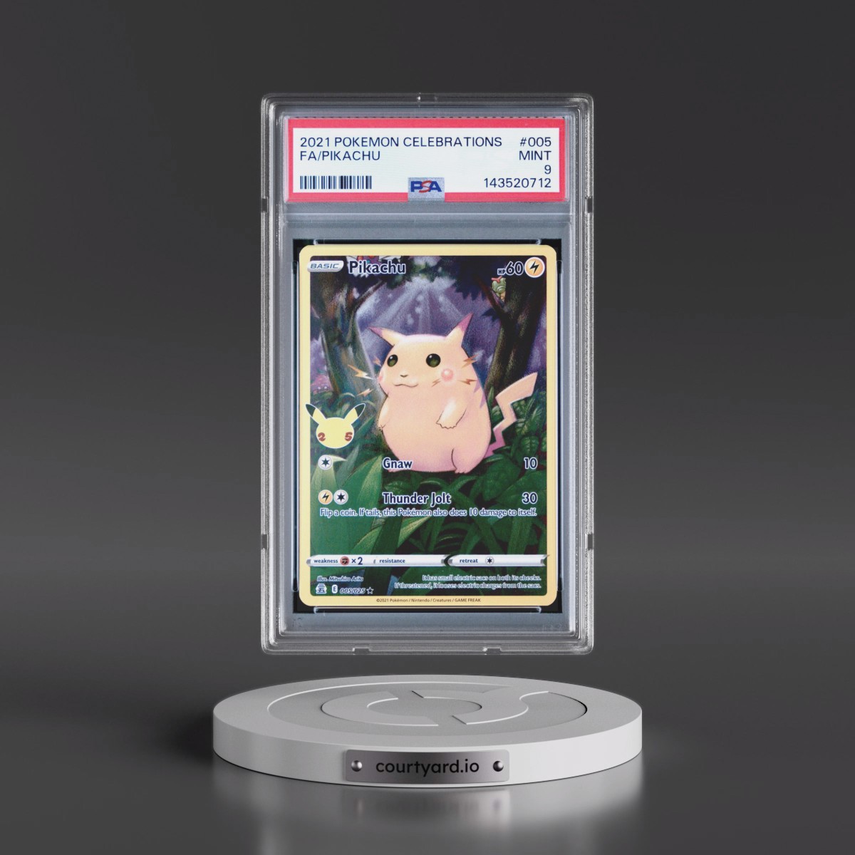 2021 Pokémon Celebrations #005 Pikachu - Full Art (PSA 9 MINT)