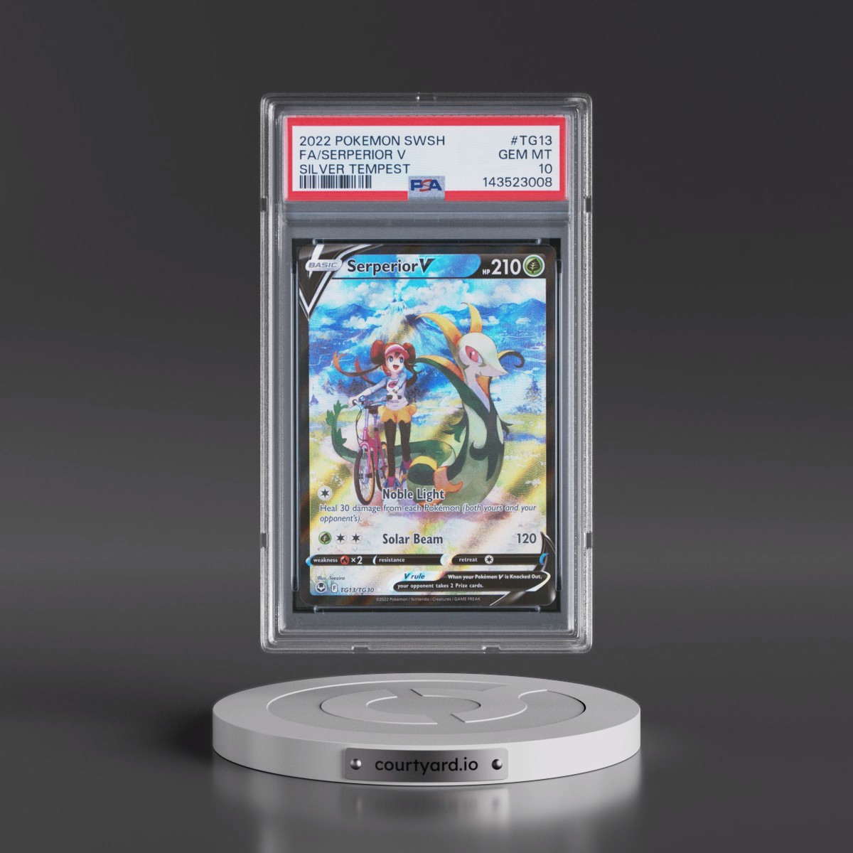 2022 Pokémon Sword & Shield Silver Tempest #TG13 Serperior V - Holo Full Art (PSA 10 GEM MINT)