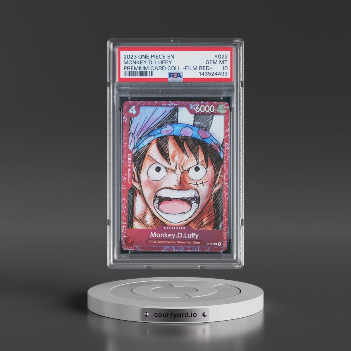 2023 One Piece Premium Card Collection -One Piece Film Red #022 Monkey D. Luffy (PSA 10 GEM MINT)