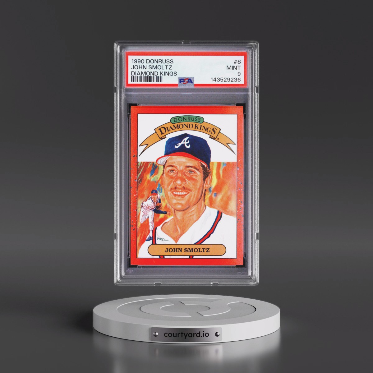1990 Donruss #8 John Smoltz - Diamond Kings (PSA 9 MINT)