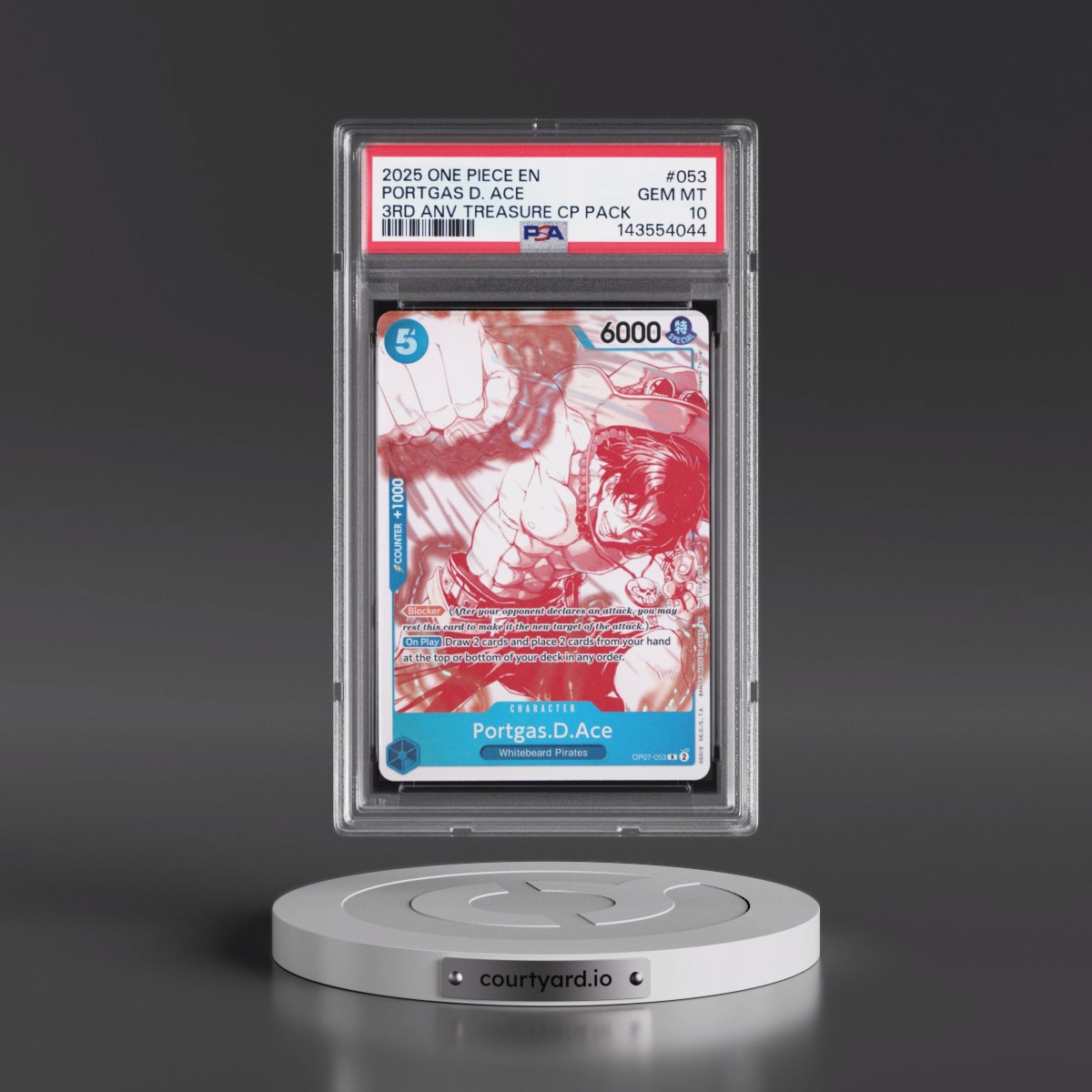 2025 One Piece 3rd Anniversary! One Piece Card Treasure Campaign Pack #053 Portgas D. Ace (PSA 10 GEM MINT)