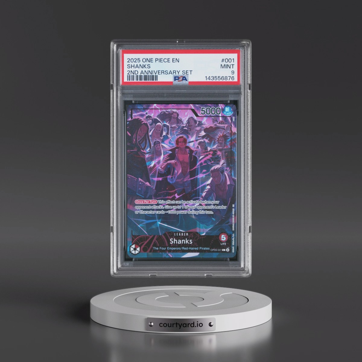 2025 One Piece English Version 2nd Anniversary Set #001 Shanks (PSA 9 MINT)