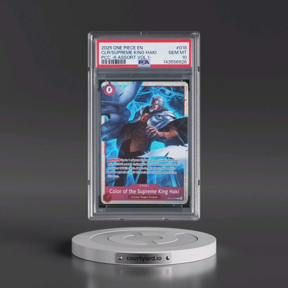 2025 One Piece Premium Card Collection -6 Assort Vol.1 #018 Color of Supreme King Haki (PSA 10 GEM MINT)