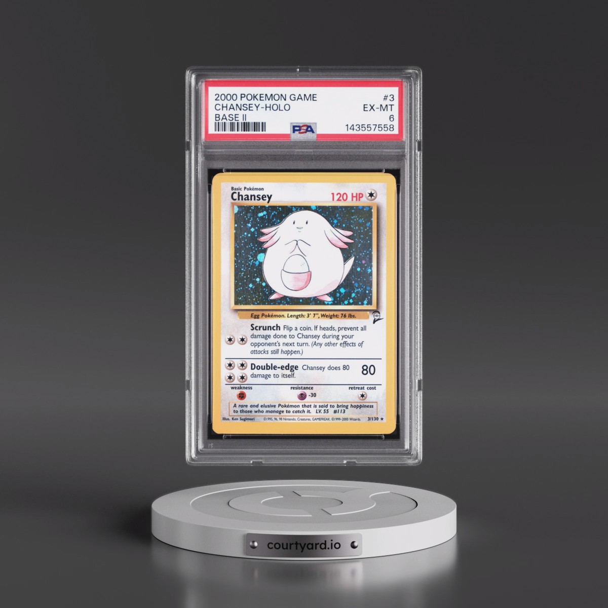 2000 Pokémon Game Base II #3 Chansey - Holo (PSA 6 EX-MT)