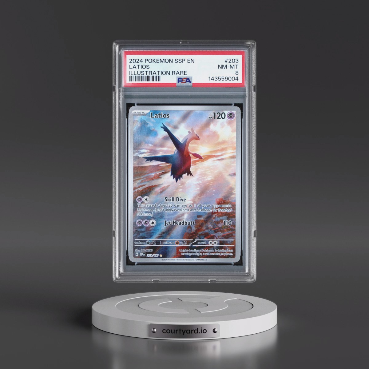 2024 Pokémon Ssp EN-Surging Sparks #203 Latios - Illustration Rare (PSA 8 NM-MT)