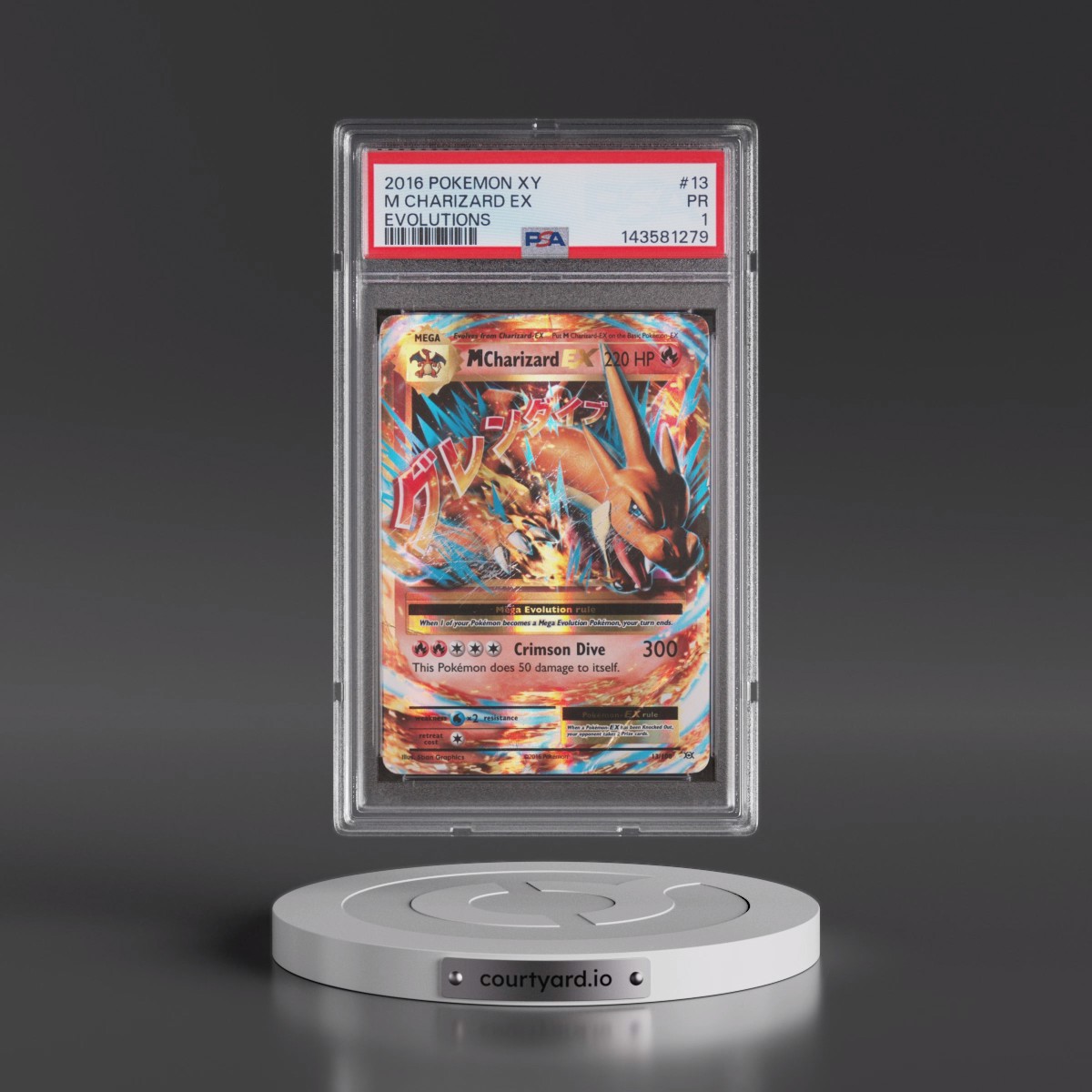 2016 Pokémon XY Evolutions #13 M Charizard EX - Holo (PSA 1 PR)