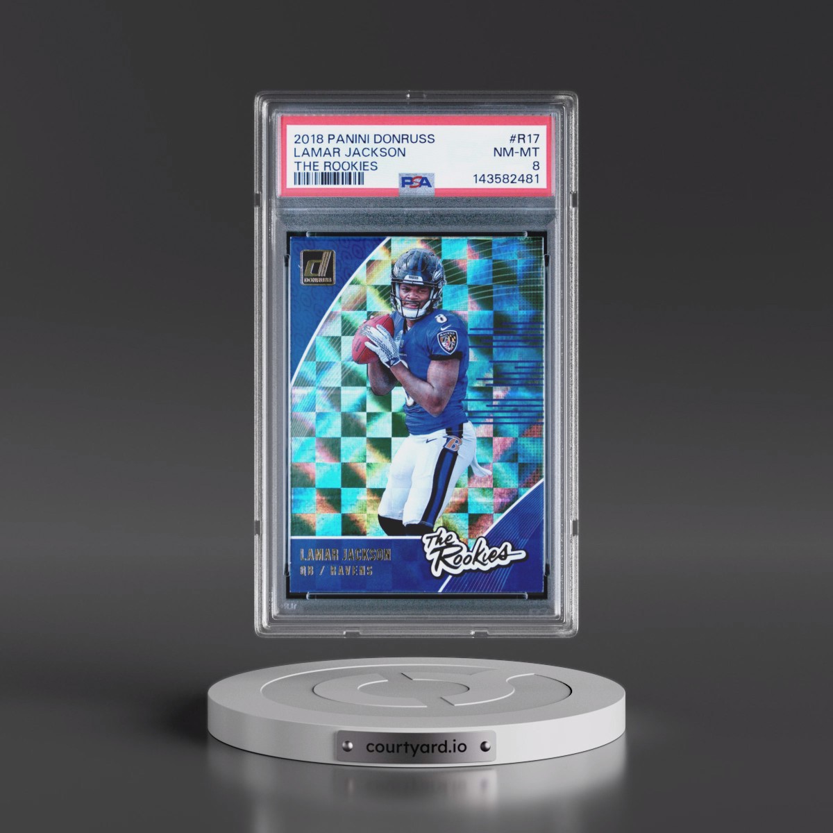 2018 Panini Donruss the Rookies #R17 Lamar Jackson (PSA 8 NM-MT)