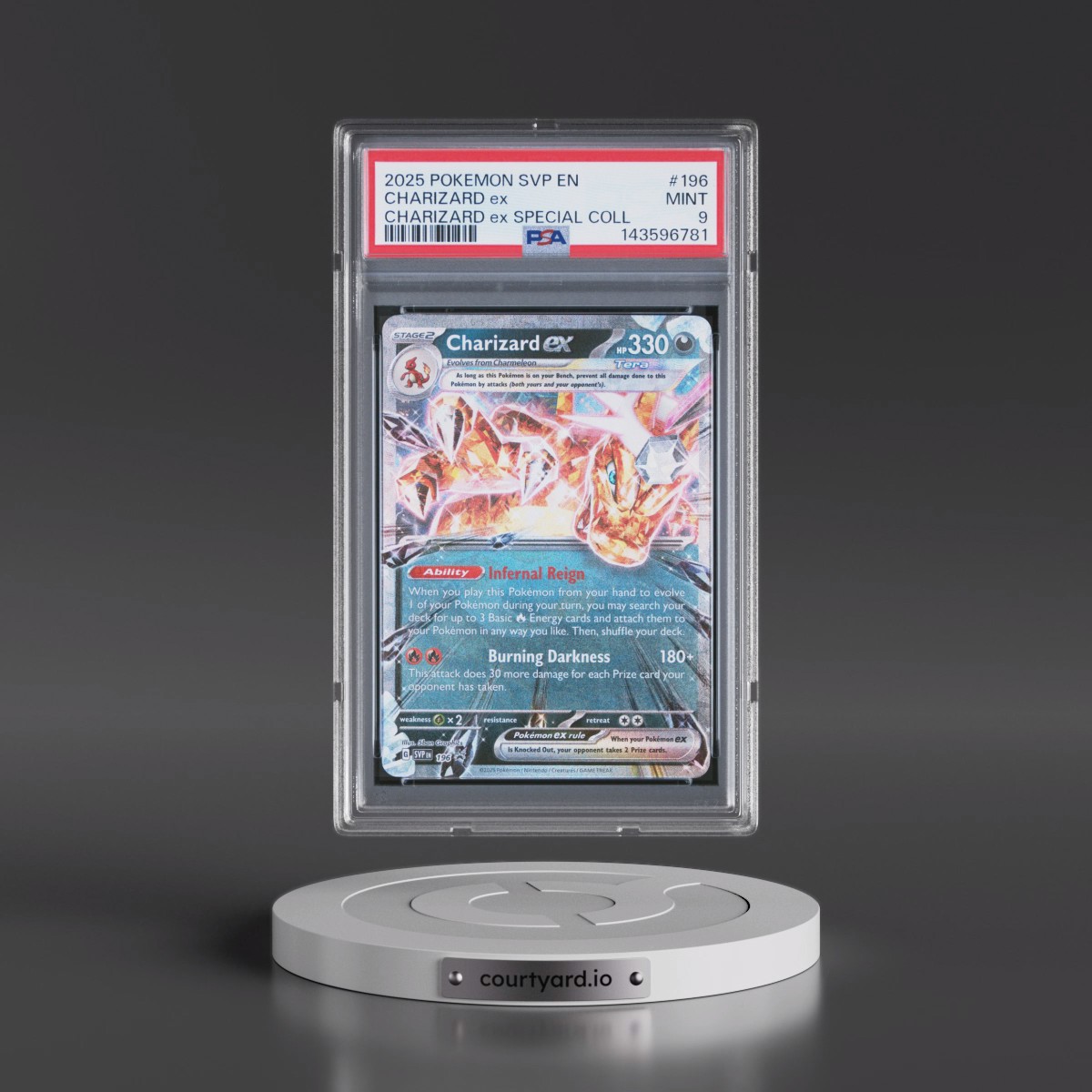 2025 Pokémon Svp EN-SV Black Star Promo #196 Charizard EX - Holo Charizard EX Special Collection (PSA 9 MINT)