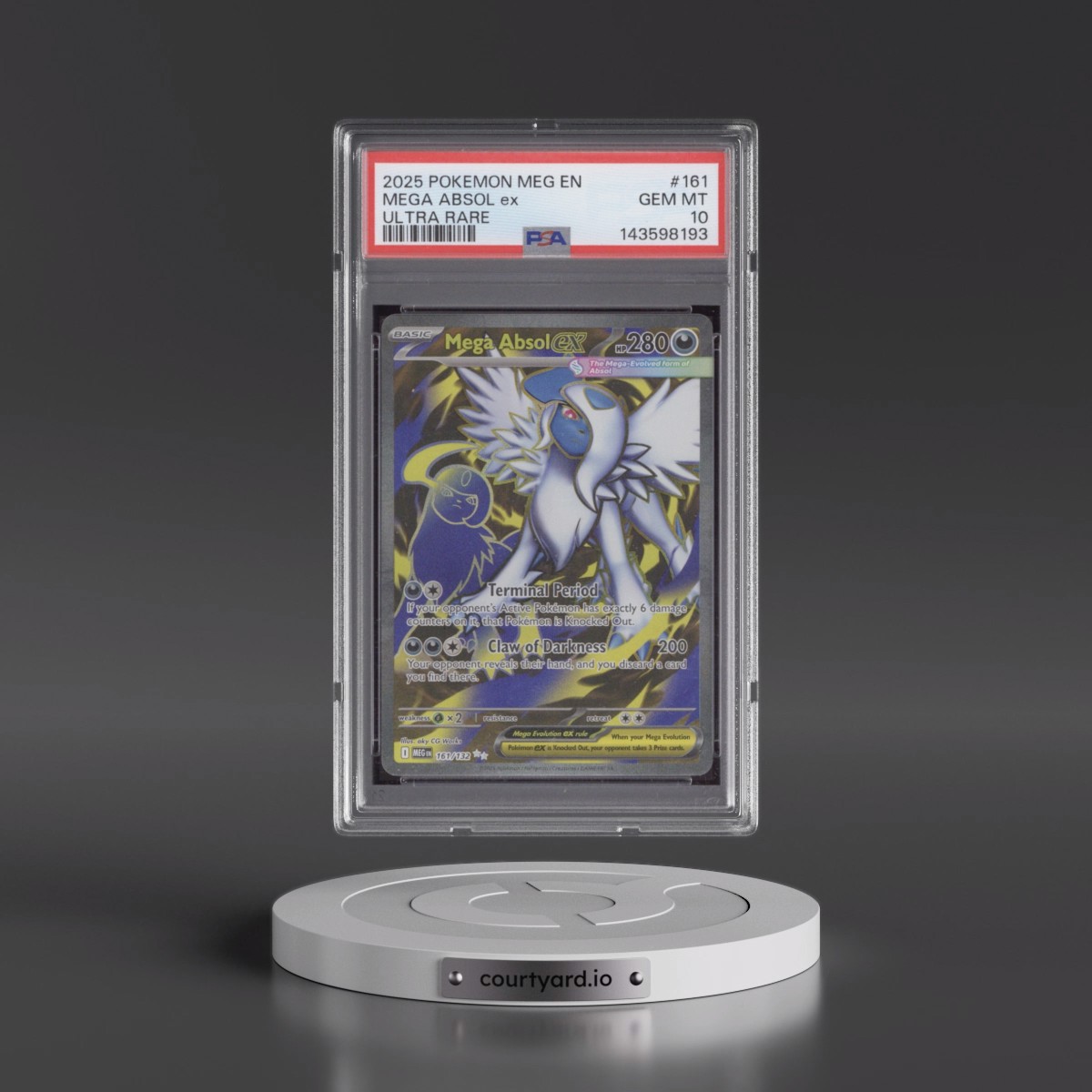 2025 Pokémon Meg EN-Mega Evolution #161 Mega Absol EX - Holo Ultra Rare (PSA 10 GEM MINT)