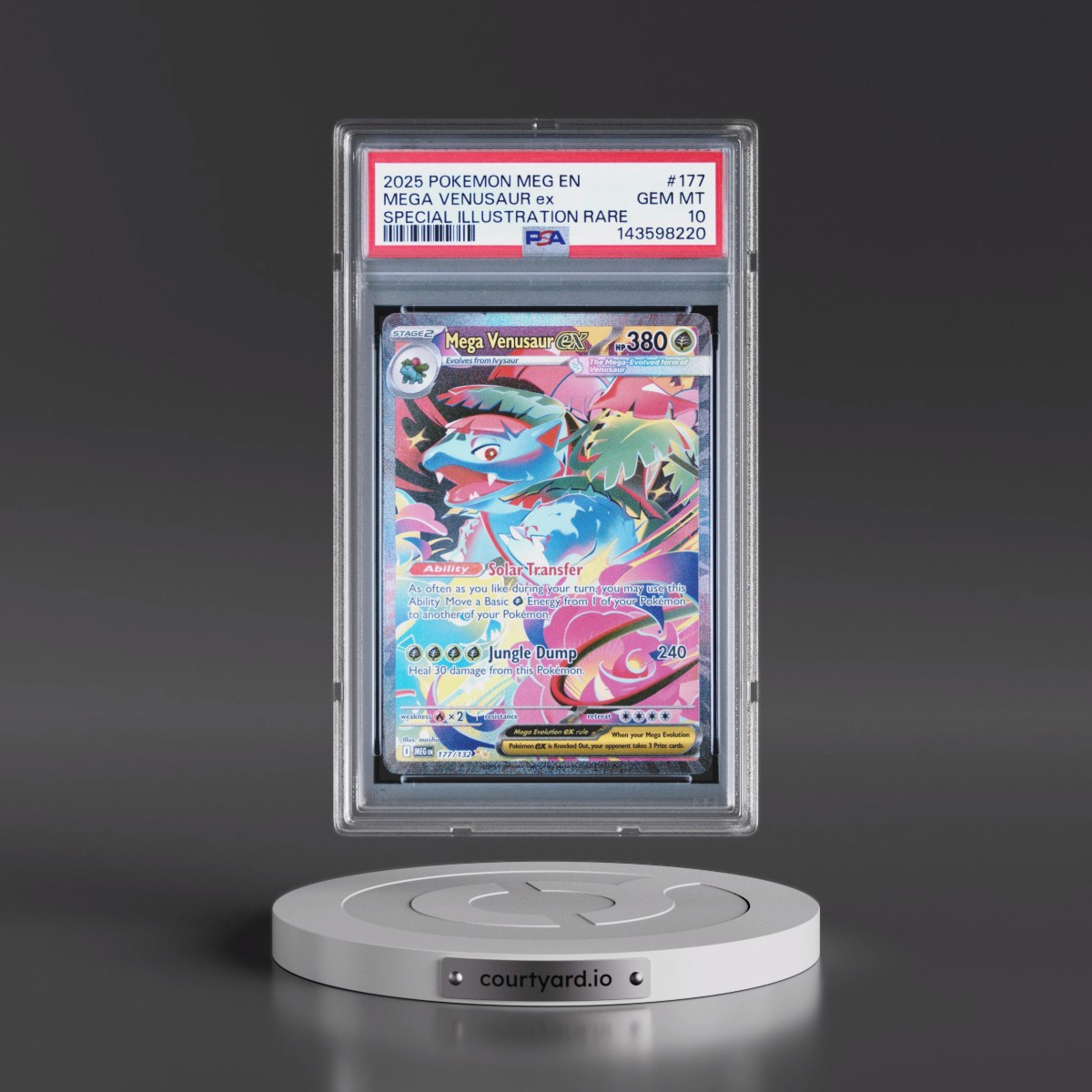 2025 Pokémon Meg EN-Mega Evolution #177 Mega Venusaur EX - Holo Special Illustration Rare (PSA 10 GEM MINT)