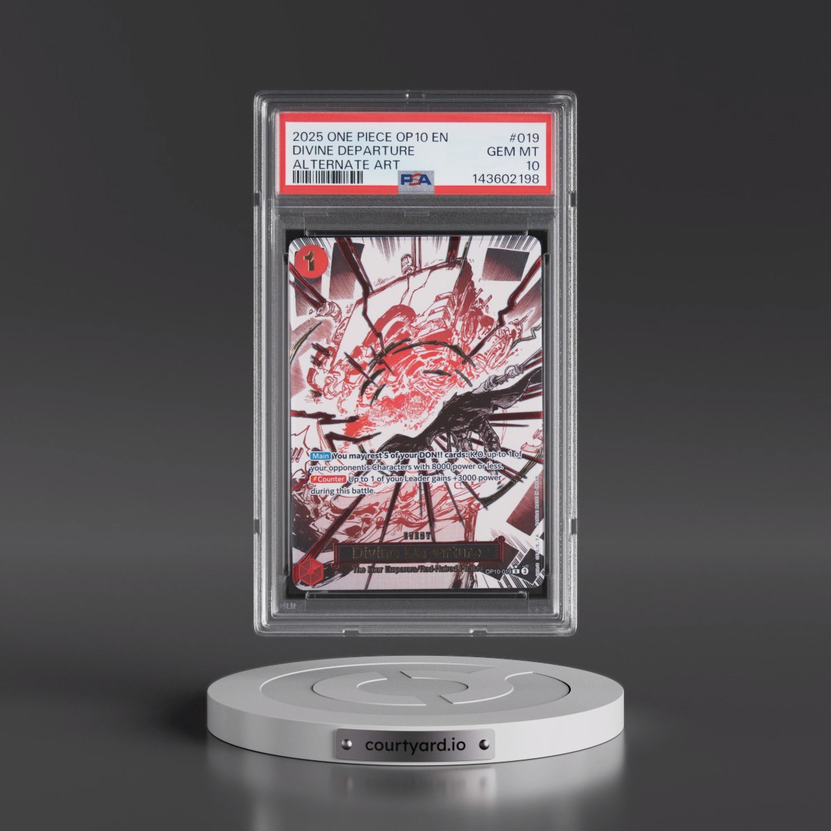 2025 One Piece OP10-Royal Blood #019 Divine Departure - Alternate Art (PSA 10 GEM MINT)