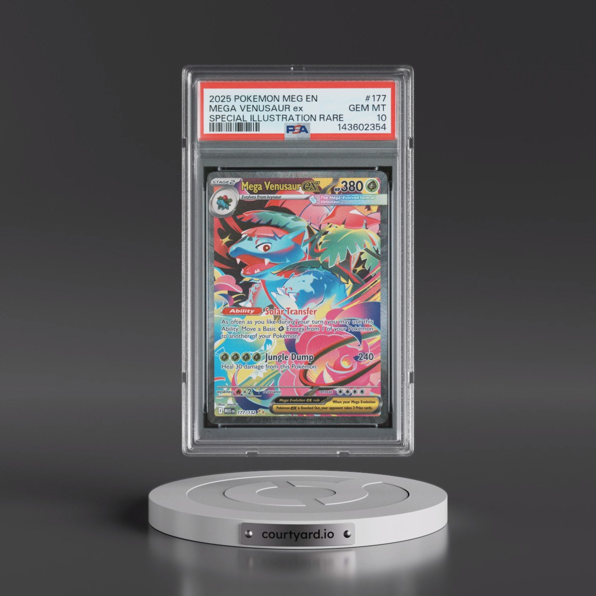 2025 Pokémon Meg EN-Mega Evolution #177 Mega Venusaur EX - Holo Special Illustration Rare (PSA 10 GEM MINT)