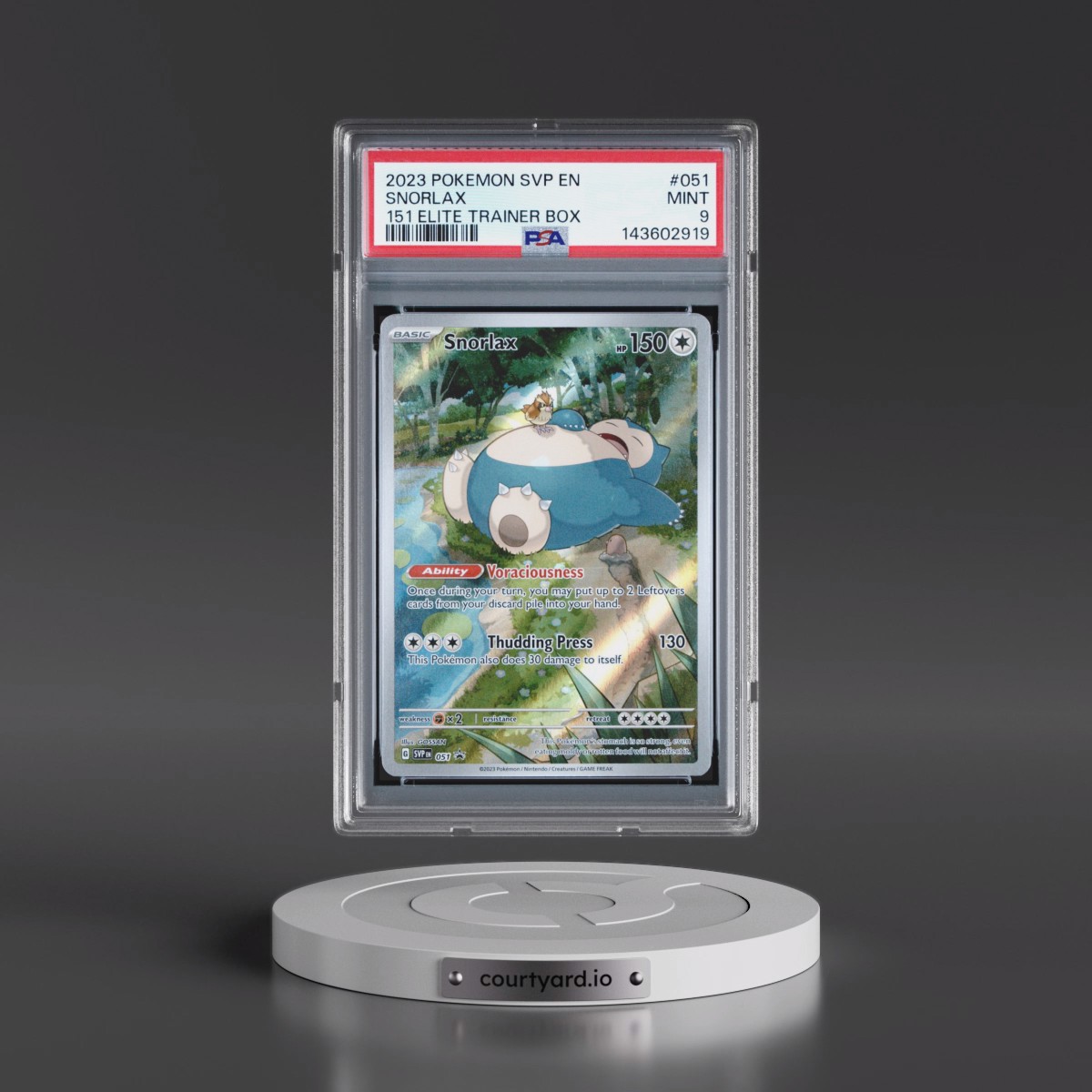 2023 Pokémon Svp EN-SV Black Star Promo #051 Snorlax - 151 Elite Trainer Box (PSA 9 MINT)