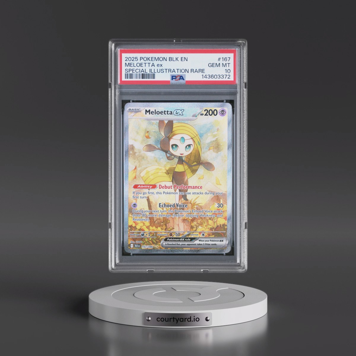 2025 Pokémon Blk EN-Black Bolt #167 Meloetta EX - Holo Special Illustration Rare (PSA 10 GEM MINT)