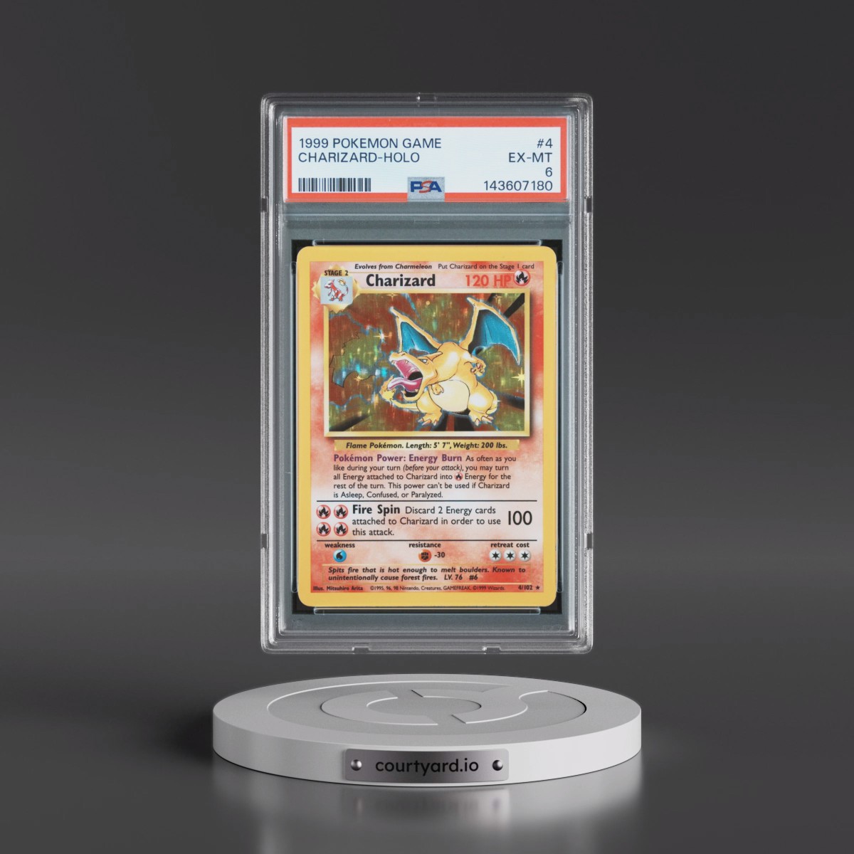 1999 Pokémon Game #4 Charizard - Holo (PSA 6 EX-MT)