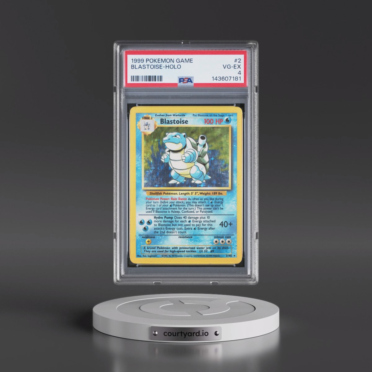 1999 Pokémon Game #2 Blastoise - Holo (PSA 4 VG-EX)