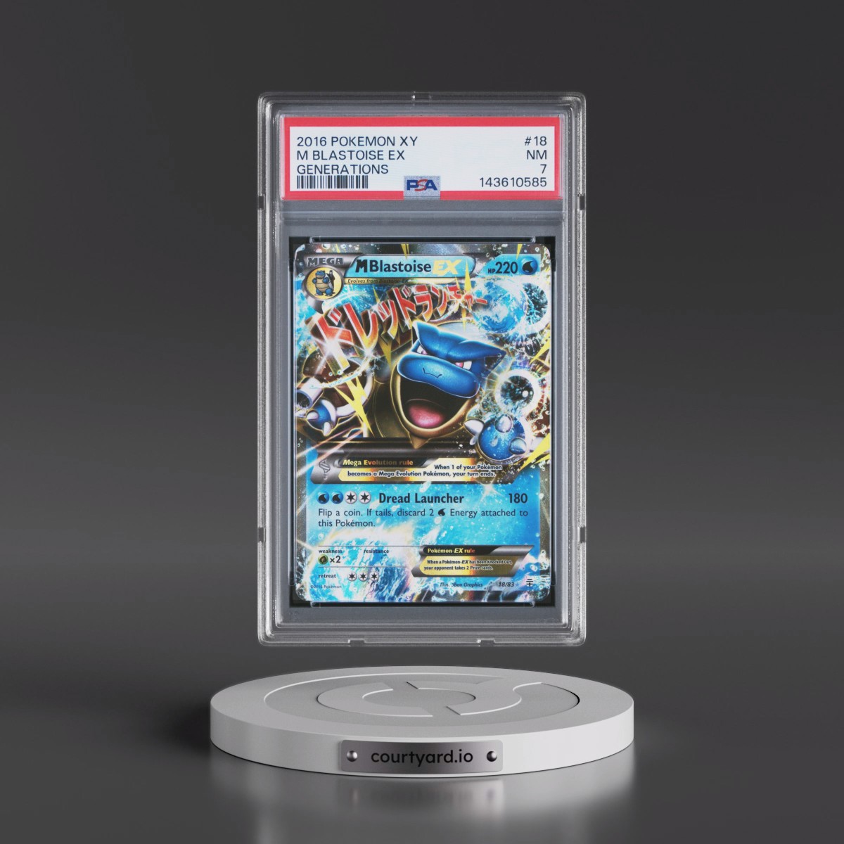 2016 Pokémon XY Generations #18 M Blastoise EX - Holo (PSA 7 NM)