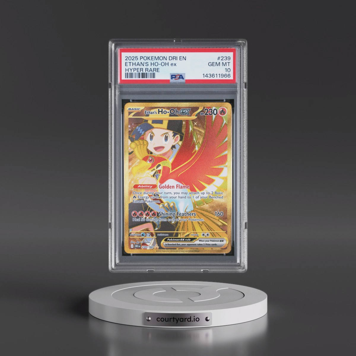 2025 Pokémon Dri EN-Destined Rivals #239 Ethan's HO-Oh EX - Holo Hyper Rare (PSA 10 GEM MINT)