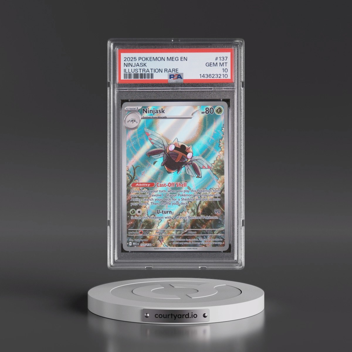 2025 Pokémon Meg EN-Mega Evolution #137 Ninjask - Illustration Rare (PSA 10 GEM MINT)