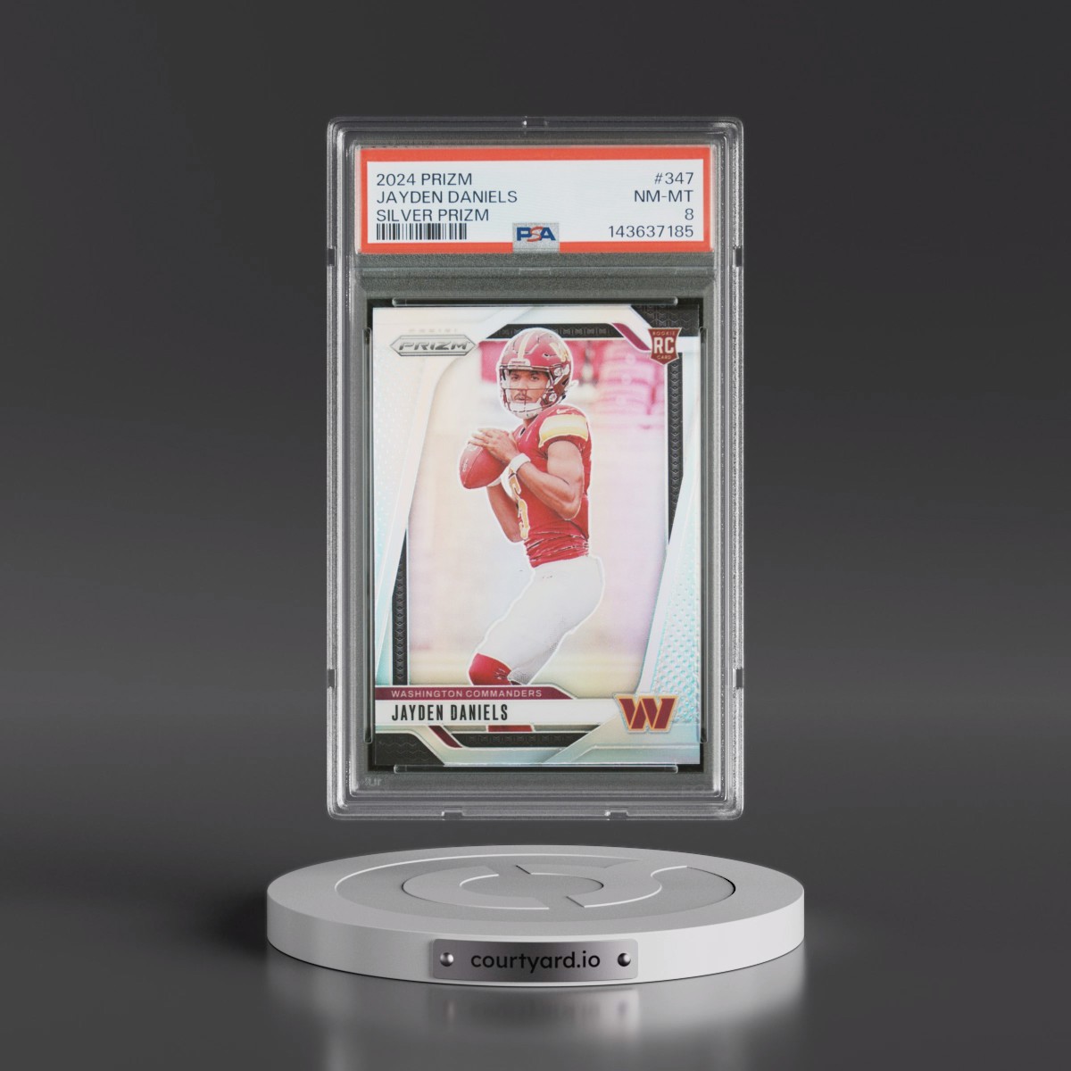2024 Panini Prizm #347 Jayden Daniels - Silver Prizm (PSA 8 NM-MT)